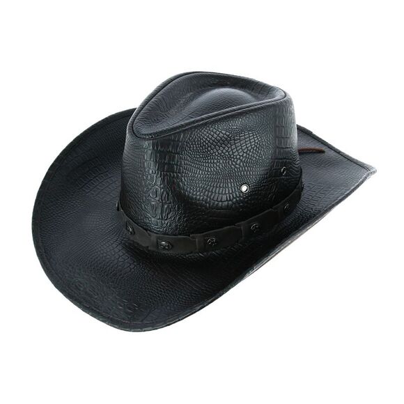 Kenny K Men's Crocodile Print Western Hat - Picture 1 of 5